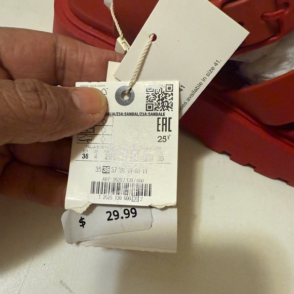 Zara Red Strappy Sandals. New with tags - Picture 8 of 8